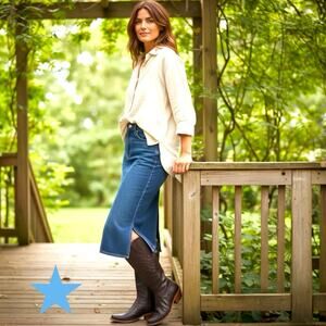 REBA BY JUSTIN McAlester Women’s Tall Ostrich Leather Cowboy Boots Sz 8.5 Brown